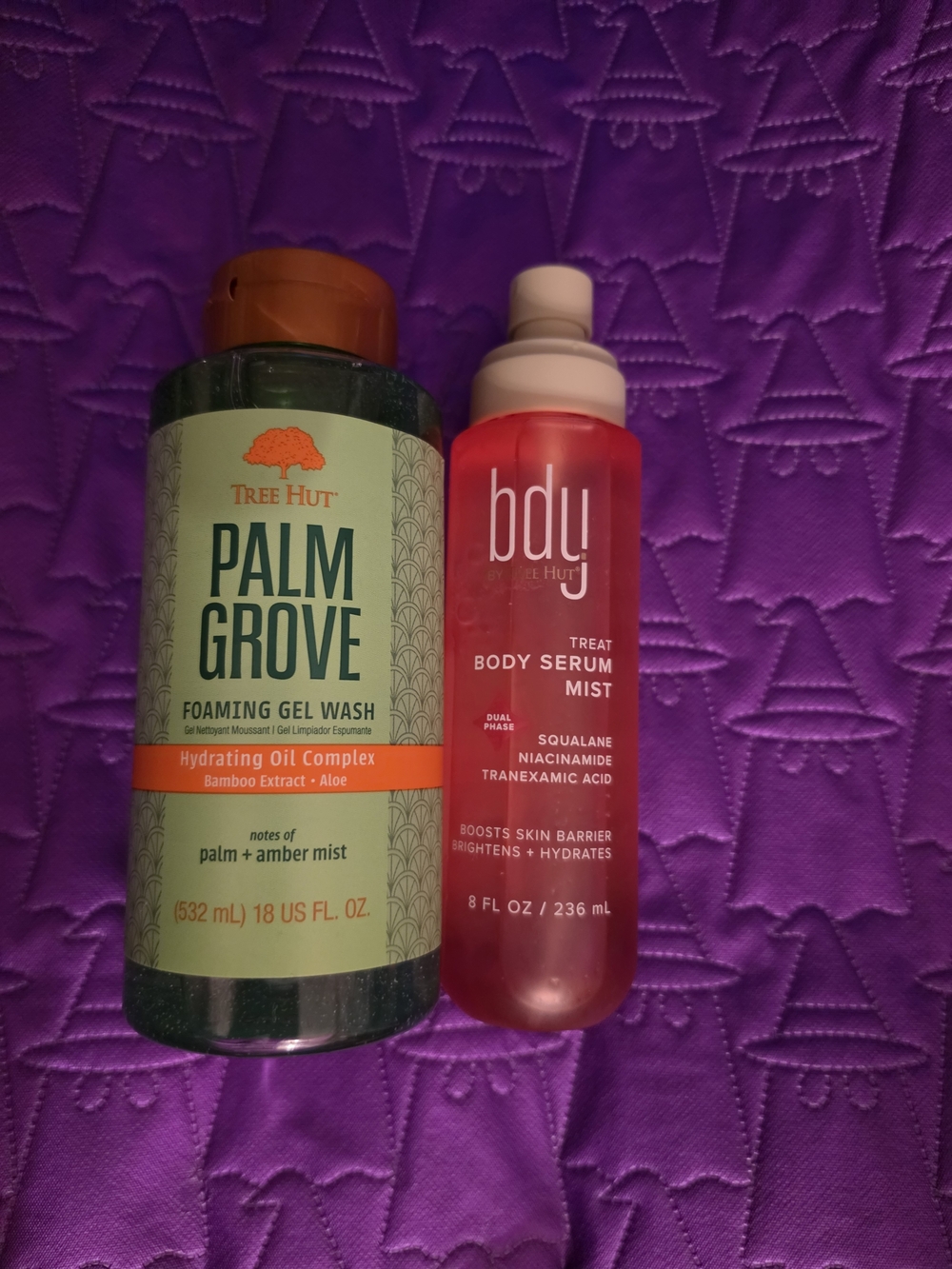 Tree Hut Palm Grove Foaming Gel Wash & bdy. By Tree Hut Body Serum Mist 2-Pc Lot